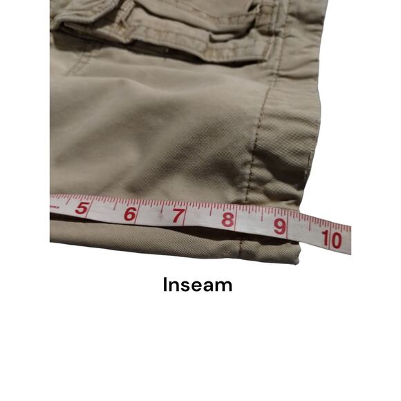 Y2K Abercrombie & Fitch Men's size 30 Distressed Tan Cargo Shorts Grungecore - Picture 4 of 12